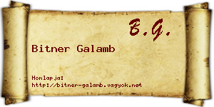 Bitner Galamb névjegykártya